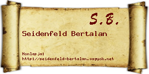 Seidenfeld Bertalan névjegykártya